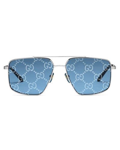 Gucci Gg Lens Aviator Sunglasses In Blue For Men Lyst