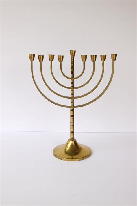 mid century modern brass menorah   jerusalem brass hanukkah