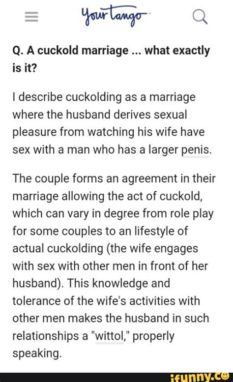 Ewwq Q A Cuckold Marriage What Exactly Is It I Describe