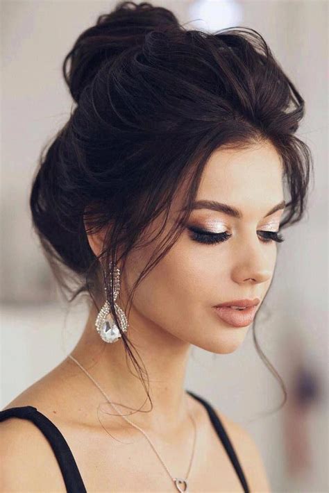 simple brunette high buns updo buns ️ see our collection of elegant
