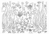 Scene Coloring Pages Underwater Ocean Color Getcolorings Printable Getdrawings sketch template