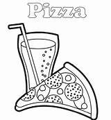 Pizza Coloring Pages Lemonade Printable Slice Glass sketch template