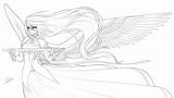 Goddess Lineart Deviantart Anime Coloring Pages Drawing Colouring Dea Drawings Fairy Line Manga sketch template