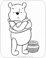 Pooh Winnie Honey Coloring Pages Disneyclips Guarding His sketch template