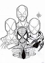 Deadpool Spidermen Getcolorings Book Clipartmag Superhero sketch template