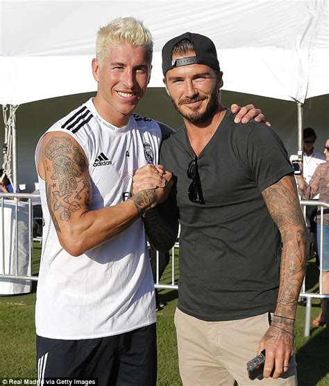 David Beckham Poses With Cristiano Ronaldo At Real Madrid Training Camp