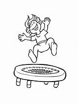 Coloring Pages Trampoline Printable Kids sketch template