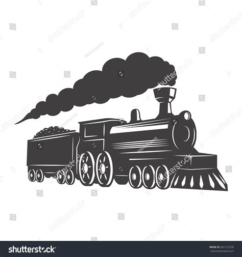vintage train isolated on white background stock vector 681121378 shutterstock