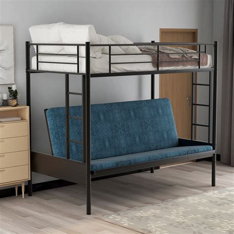 merax twin  full futon metal bunk bed walmartcom walmartcom