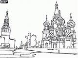 Kremlin Moscow Impressive раскраска Colouring василия собор Xn sketch template