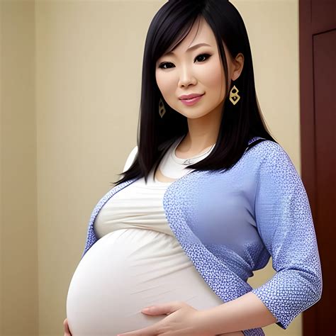 A Lovely Pregnant Asian Lady Arthub Ai