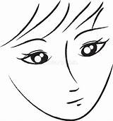Face Girl Illustration Coloring sketch template