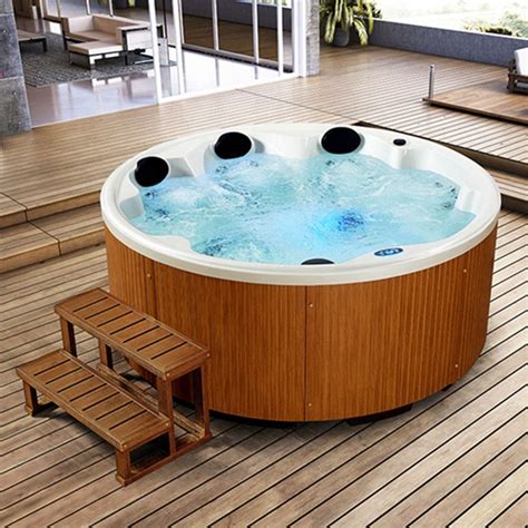 Acrylic Round Massage Outdoor Hot Tub Spa Bathtub For 5