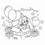 Kleurend Beeldverhaal Paginaoverzicht Hond Vakantie Verjaardag Boek Boog sketch template