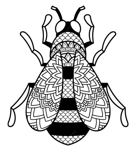 premium vector bee mandala coloring page  adults