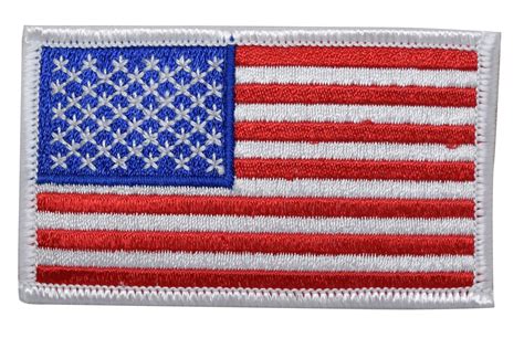 american flag white border iron  appliqueembroidered patch