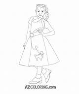 Coloring Skirt Poodle sketch template