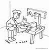 Coloring Pages Jobs Various Kids Woodworker sketch template