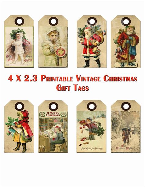 printable victorian christmas tags festival collections