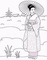 Japanische Geisha Malvorlagen Traditionelle Colouring Coloringpagesfortoddlers sketch template