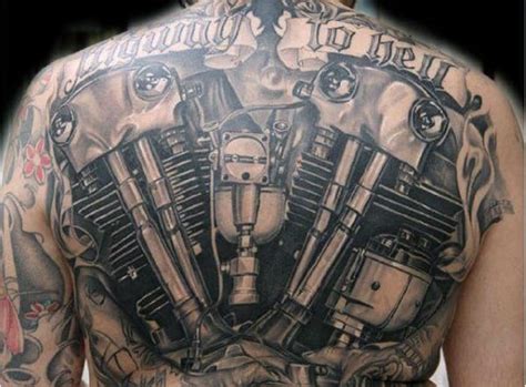 biker tattoos  men manly motorcycle ink design ideas
