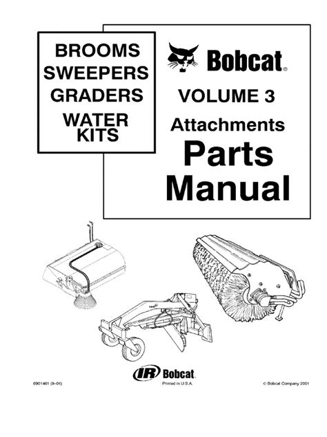 bobcat brooms sweepers graders water kits attachments parts catalogue