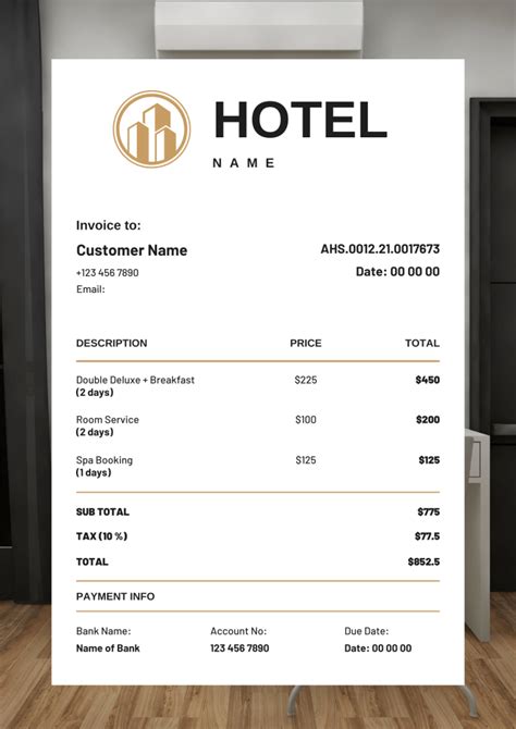 hotel bill sample  format  customers semiofficecom
