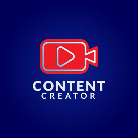 content creator logo design template  dark blue background pictorial