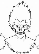 Death Note Ryuk Coloring Manga Pages Anime Drawing Categories sketch template