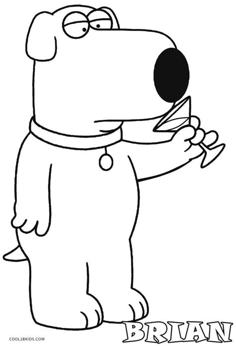 family guy coloring pages brian coloring pages