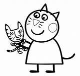 Peppa Pig Coloring Pages Printable Cat Thousands Candy sketch template