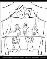 Purim Marionette Drawing sketch template