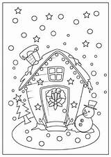 Coloring Christmas Pages House Sheets Printable Redwork Embroidery Tree Kids Worksheets Adult Patterns Snowman Raggedy Ann Designs sketch template