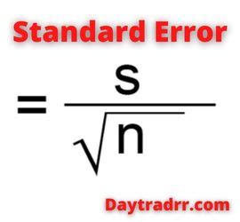 standard error formula   means  finance