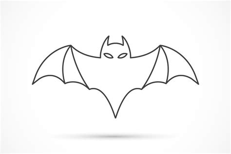 bat outline icon icons creative market