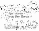 Coloring April Pages Showers Flowers Spring May Bring Kids Colouring Printable Shower Flower Template Choose Board sketch template