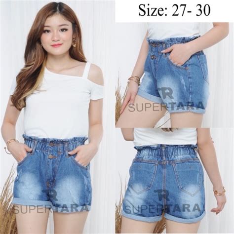 Celana Jeans Wanita Hot Pan Karet Supertara Shopee Indonesia