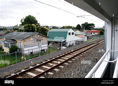 residential homes  railway track view   northern explorer train  south island