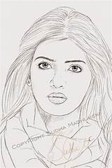 Drawing Actress Samantha Draw Indian Sketch Coloring Beautiful Videos South Most Pages Innocent Faced Color Drawings Paintingvalley sketch template