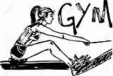 Exercising Gym Sketch Health Club Drawing Machines Woman Illustration Vector Getdrawings Stock Google sketch template