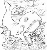 Jonah Coloring Whale Pages Printable Kids sketch template