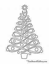 Christmas Tree Stencil Stencils Outline Freestencilgallery Template Trees Silhouette Patterns Clipart Coloring Pattern Cards Designs Cutting sketch template