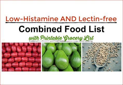 histamine  lectin  combined food list grocery list