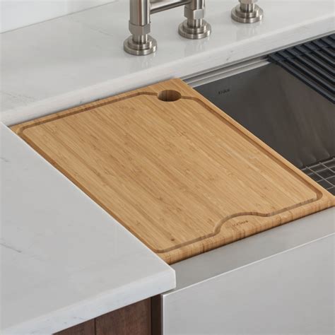 kraus workstation kitchen sink  solid bamboo cutting board walmartcom walmartcom