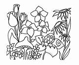 Garden Coloring Pages Flower Spring Kids Printable Colouring Flowers Drawing Clipart Color Drawings Outline Preschool Protein Children Cliparts Clip Print sketch template