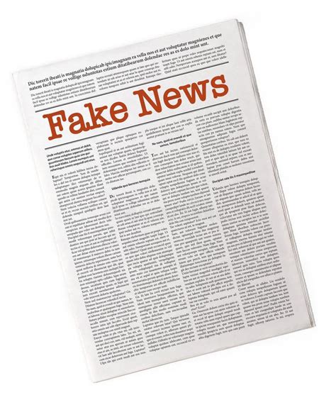 newspaper  headline  fake news isolated  white stock photo