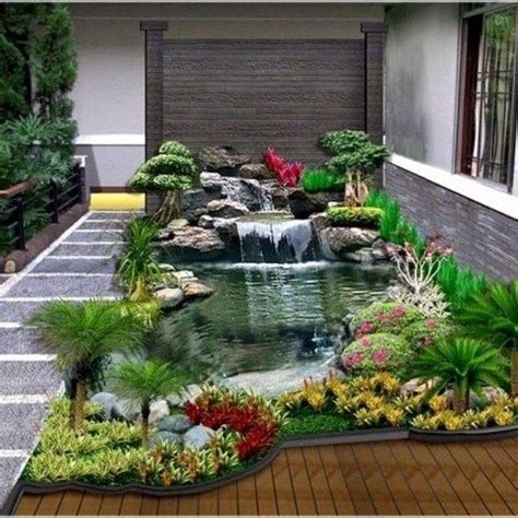 bentuk taman depan rumah minimalis kolam ikan rumah kebun rumah