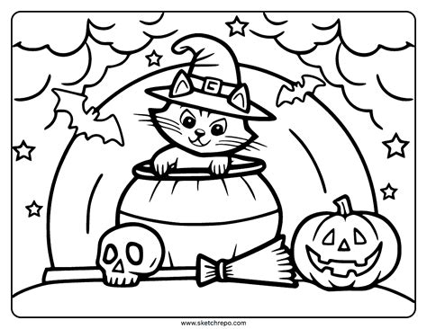 halloween cat coloring pages  printable coloring vrogueco