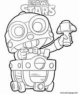 Brawl Stars Coloring Carl Pages Printable Robot Print Info Xcolorings sketch template