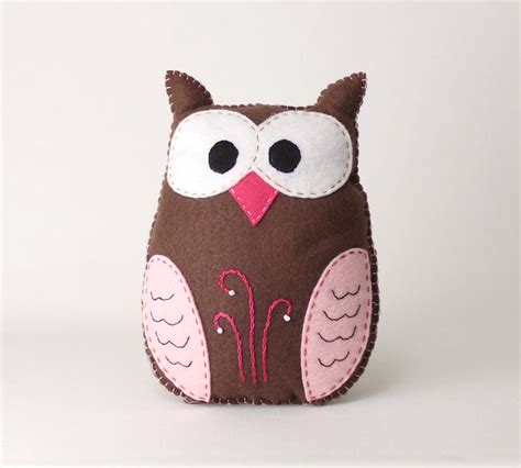 stuffed owl sewing pattern felt owl plush softie woodland etsy